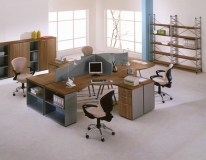 Мебель для персонала BUSINESS, коллективное рабочее место с настольными перегородками